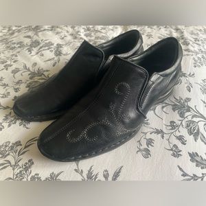 Pikolinos Black Leather Slip-Ons